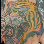 Tattoos - Cover Up - Tiger Hand Job - 113674